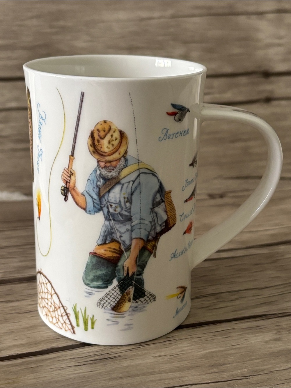 DUNOON Richard Partis Fly Fishing Country Sports Fine Bone China Coffee Tea Mug